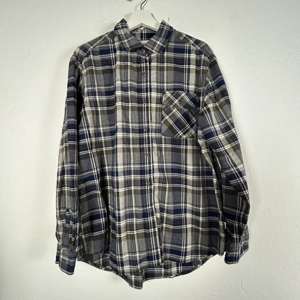 The North Face Women Plaid Long Sleeve Boyfriend Shirt Medium Cotton Relaxed New
